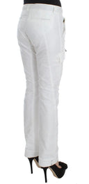 Chic White Nylon Cargo Pants by Italian Designer Ermanno Scervino