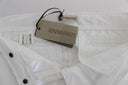 Chic White Nylon Cargo Pants by Italian Designer Ermanno Scervino
