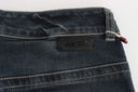 Blue Cotton Blend Slim Fit Jeans