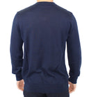 Elegant Blue V-Neck Wool Blend Pullover Ermanno Scervino