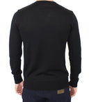 Elegant Black V-Neck Wool Blend Sweater Ermanno Scervino