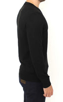 Elegant Black V-Neck Wool Blend Sweater Ermanno Scervino