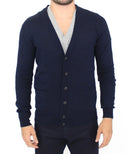 Chic Blue Wool Blend Cardigan Sweater Ermanno Scervino
