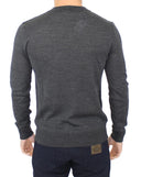 Chic Gray V-Neck Wool Blend Pullover Sweater Ermanno Scervino