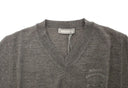 Chic Gray V-Neck Wool Blend Pullover Sweater Ermanno Scervino