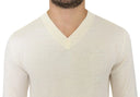 Off-White V-Neck Wool Blend Pullover Ermanno Scervino