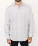 Elegant White and Gray Striped Cotton Shirt Ermanno Scervino