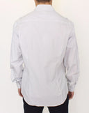 Elegant White and Gray Striped Cotton Shirt Ermanno Scervino