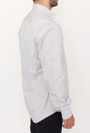 Elegant White and Gray Striped Cotton Shirt Ermanno Scervino