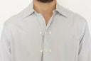 Elegant White and Gray Striped Cotton Shirt Ermanno Scervino