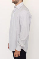 Elegant White and Gray Striped Cotton Shirt Ermanno Scervino