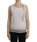 Elegant White Bow-Detailed Sleeveless Top Ermanno Scervino