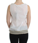 Elegant White Bow-Detailed Sleeveless Top Ermanno Scervino