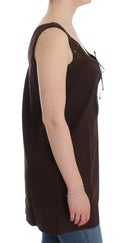 Chic Brown Tunic Cotton Dress Top Ermanno Scervino