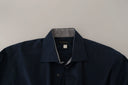 Navy Elegance Cotton Dress Shirt - Allure Absolue