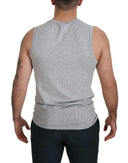 Chic Gray Sleeveless Crewneck Tee - Allure Absolue