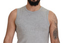 Chic Gray Sleeveless Crewneck Tee - Allure Absolue