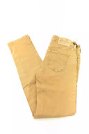 Beige Cotton Women Jeans - Allure Absolue