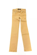 Beige Cotton Women Jeans - Allure Absolue