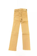 Beige Cotton Women Jeans - Allure Absolue