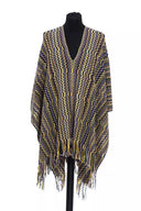 Multicolor Wool Women Poncho - Allure Absolue