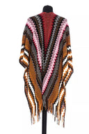 Multicolor Wool Women Poncho - Allure Absolue