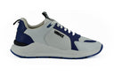 Elegant Blue and White Leather Sneakers Versace