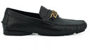 Elegant Black Calf Leather Men's Loafers Versace