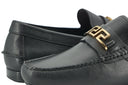 Elegant Black Calf Leather Men's Loafers Versace