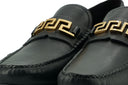 Elegant Black Calf Leather Men's Loafers Versace