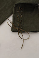 Elegant Tapered Green Wool-Blend Pants - Allure Absolue