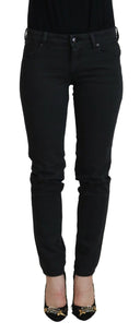 Chic Low Waist Black Skinny Jeans - Allure Absolue