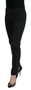 Chic Low Waist Black Skinny Jeans - Allure Absolue