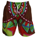Multicolor Print Swim Shorts Boxer Style - Allure Absolue