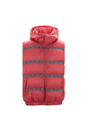 Elegant Red Versace Logo Vest with Detachable Hood - Allure Absolue