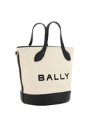 Elegant Monogram Bucket Bag in Black & White Bally