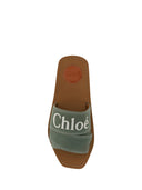 Elegant Forest Green Cotton Slides Chloé