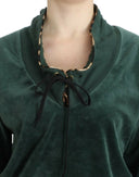 Elegant Green Mock Sweater with Rhinestone Detail Cavalli