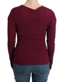Elegant Purple Keyhole Wool Sweater Cavalli