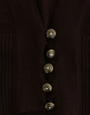 Elegant Brown Virgin Wool Cropped Cardigan Cavalli
