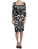 Elegant Printed Jersey Sheath Dress Cavalli