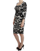 Elegant Printed Jersey Sheath Dress Cavalli