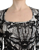Elegant Printed Jersey Sheath Dress Cavalli
