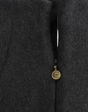 Elegant Gray Strapless Dress with Gold Accents Cavalli