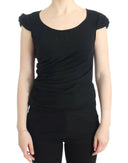 Elegant Cap Sleeve Black Top Cavalli