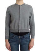 Chic Gray Cotton Blend Short Cardigan Ermanno Scervino