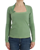 Elegant Green Striped Wool Blend Sweater Ermanno Scervino