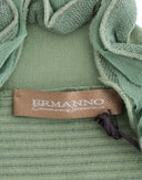 Elegant Green Striped Wool Blend Sweater Ermanno Scervino