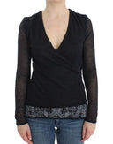Deep V-neck Black Wool Blend Sweater Ermanno Scervino