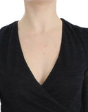 Deep V-neck Black Wool Blend Sweater Ermanno Scervino